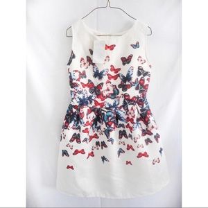 Girls White Butterfly Pattern Dress size 10